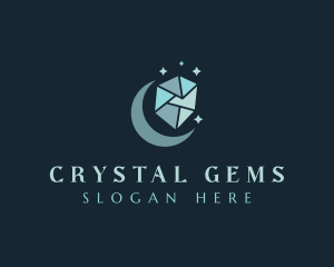 Crystal Moon Jewel logo design