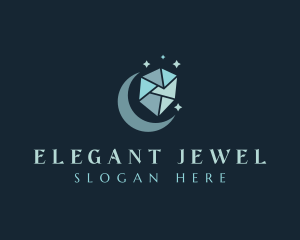 Crystal Moon Jewel logo design