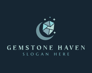 Crystal Moon Jewel logo design