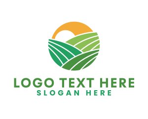 Organic - Farm Field Hills logo design