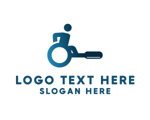 Magnifying Glass - Handicap Wheelchair Search logo design
