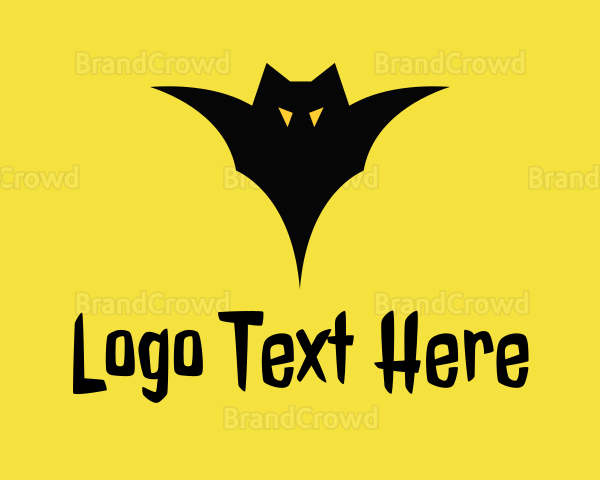 Scary Bat Silhouette Logo