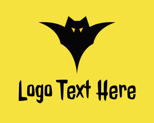 Nocturnal - Scary Bat Silhouette logo design