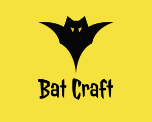 Scary Bat Silhouette  logo design