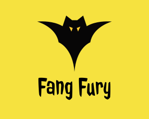 Fangs - Scary Bat Silhouette logo design