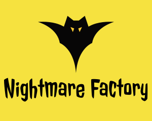 Scary Bat Silhouette  logo design