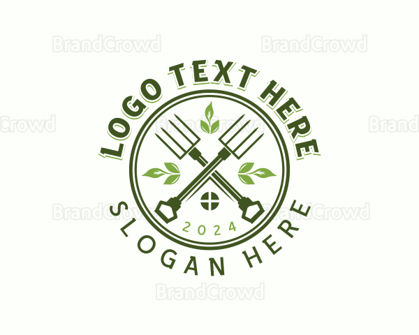 Pitchfork Gardening Landscaper Logo