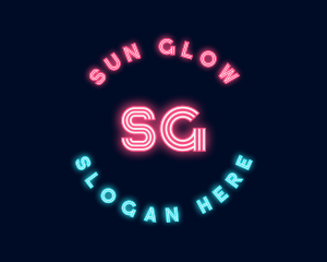 Neon Stripes Glow logo design