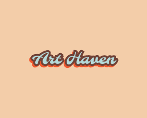 Retro Pop Art Script logo design