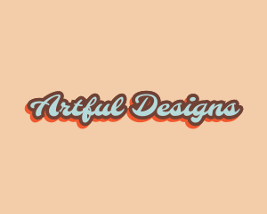 Retro Pop Art Script logo design