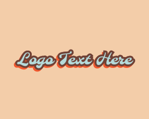 Retro Pop Art Script Logo