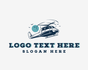 Helicopter - Helicopter Aircraft Aviation logo design