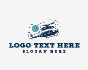 Flight - Helicopter Aircraft Aviation logo design