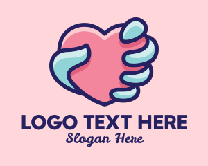 Online Dating - Heart Hand Care logo design