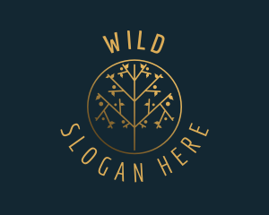 Leaf - Gold Tree Sustainability logo design