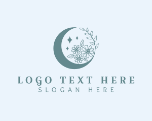 Holistic - Beauty Moon Flower Ornament logo design