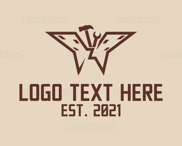 Brown Construction Butterfly Logo