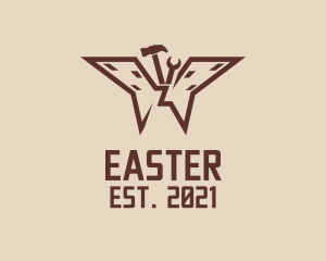 Fixer - Brown Construction Butterfly logo design
