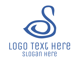 Swan - Blue Swan Monoline logo design