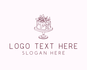 Baking - Floral Cake Bakery logo design