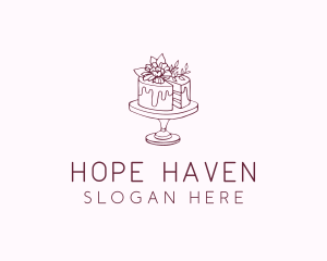 Floral Cake Bakery Logo