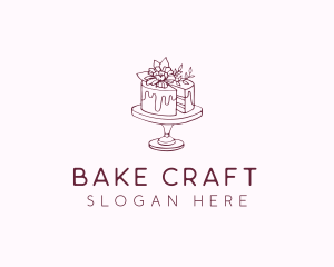 Floral Cake Bakery logo design