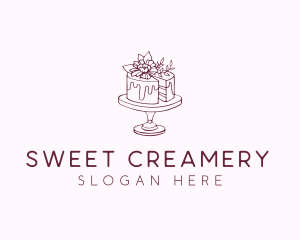 Floral Cake Bakery logo design