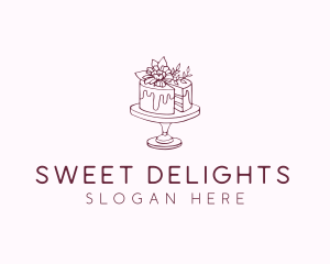 Floral Cake Bakery logo design