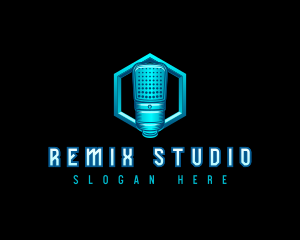 Studio Audio Microphone logo design