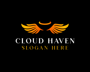 Heaven - Angel Guardian Wings logo design
