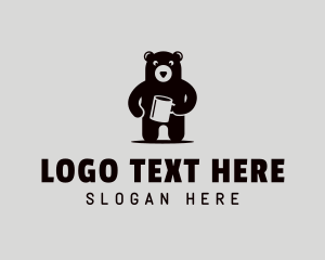 Monochrome - Bear Mug Beer logo design
