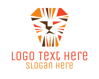 Orange Lion Mosaic logo design