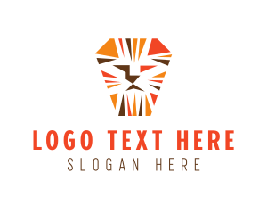 Gold Lion - Lion Zoo Wildlife logo design