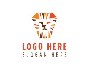 Snow Leopard - Lion Zoo Wildlife logo design