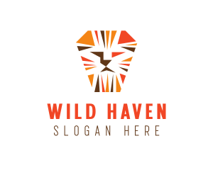 Lion Zoo Wildlife logo design