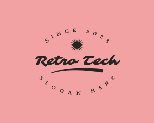 Retro Cursive Clothing logo design