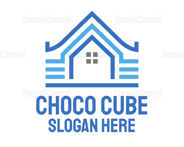 Blue Pattern House Logo