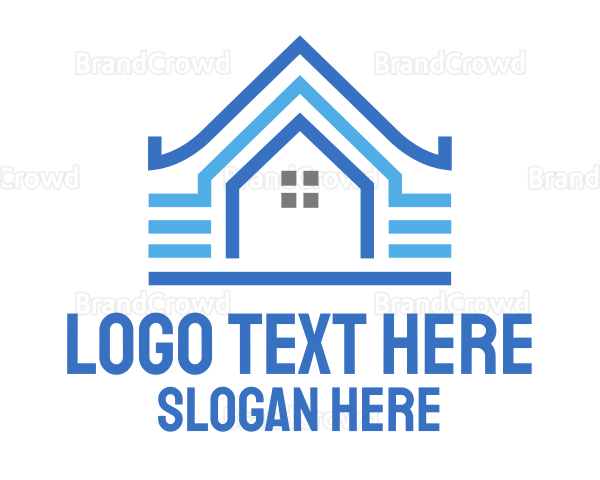 Blue Pattern House Logo