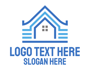 Modular - Blue Pattern House logo design