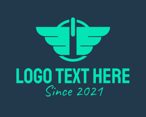 Power On - Wings Power Button logo design