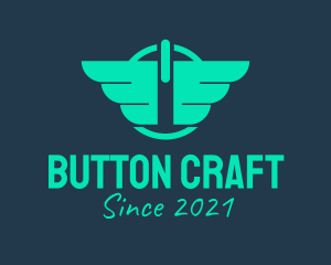 Wings Power Button logo design