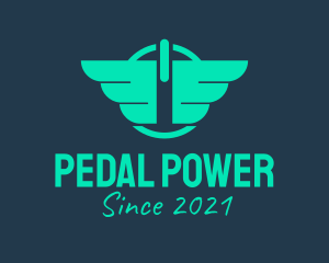 Wings Power Button logo design