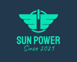 Wings Power Button logo design