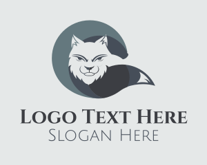 Fur - Smug Fox Tail Circle logo design