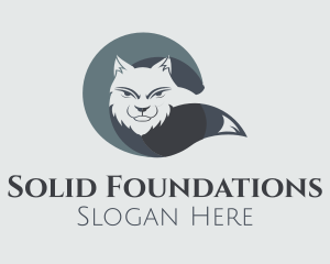 Fox - Smug Fox Tail Circle logo design