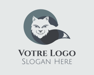 Fur - Smug Fox Tail Circle logo design