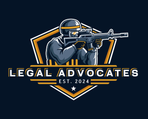 Airsoft - Soldier Rifle Shooting logo design