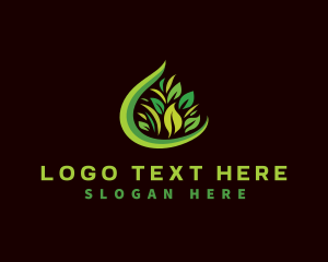 Eco - Grass Leaf Garden logo design