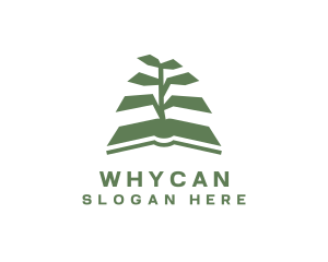 Book Tree Plant Logo