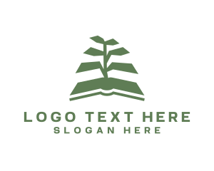Reading - Book Tree Plant logo design